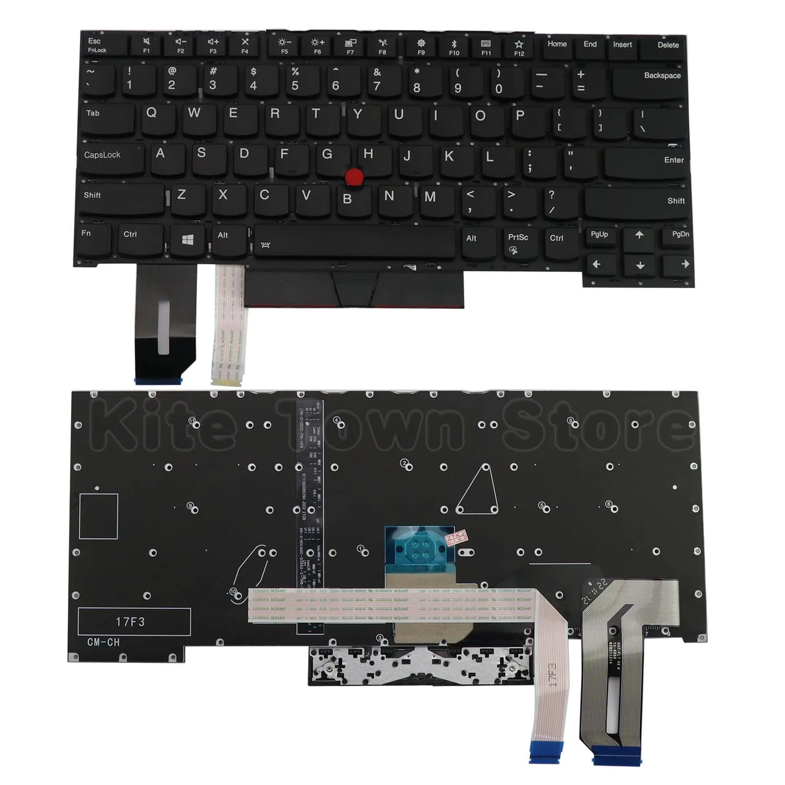 New US Layout Laptop Keyboard Backlit w/ Pointer for Lenovo Thinkpad T490s T495s P1 Gen 1 Gen 2 X1 Extreme 1st Gen 2nd Gen (Does