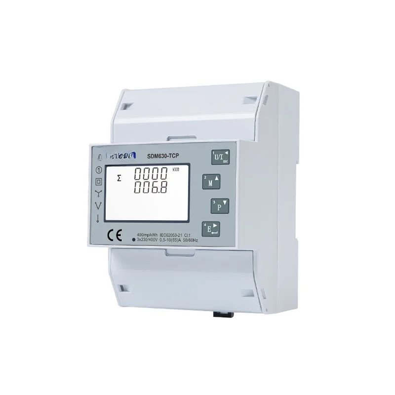 For SDM630-TCP CE Approved Din Rail EV Charger Electricity Meter Ethernet Communication