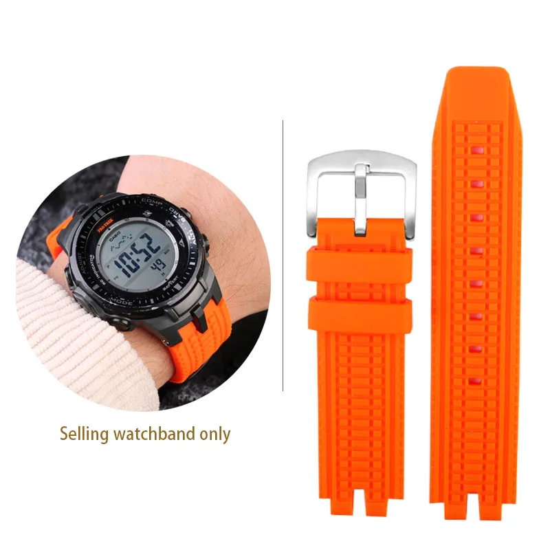 For Casio PROTREK Series PRW-3000\3100\6000\6100Y Mountaineering Silicone Watch Band Water Proof Outdoor Sports Men Accessories