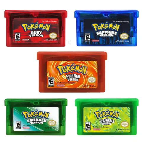 Pokemon série gba ndsl nds gbm gba sp cartucho de videogame dos desenhos animados anime clássico console cartão memória para nintendo cartão de jogo