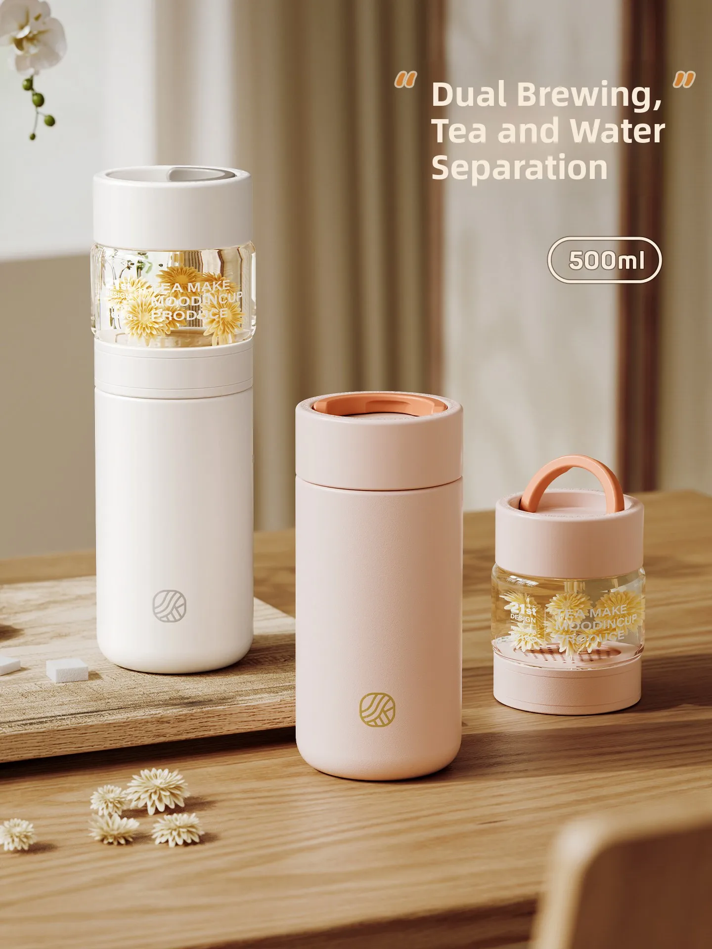 

Ceramic Inner Tea Water Separation Insulated Mug Portable Filtering Drinking Tea Cup Women's New Style Tea Brewing Cup