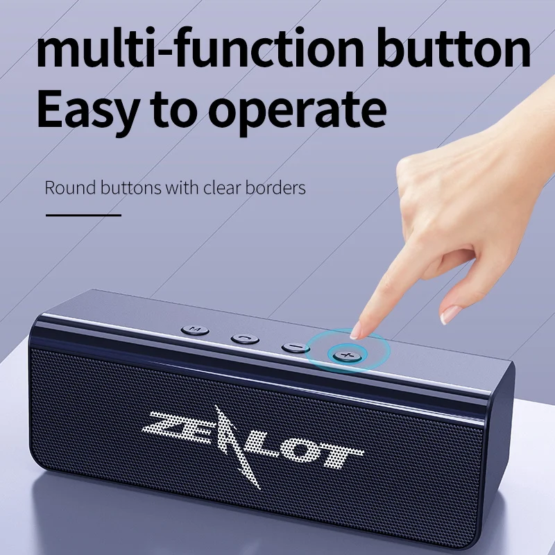 Zealot  Outdoor Portable Subwoofer Wireless  Speaker ,TWS,1800mAh Battery , Loud Stereo, Booming Bass. Charging Cable,
