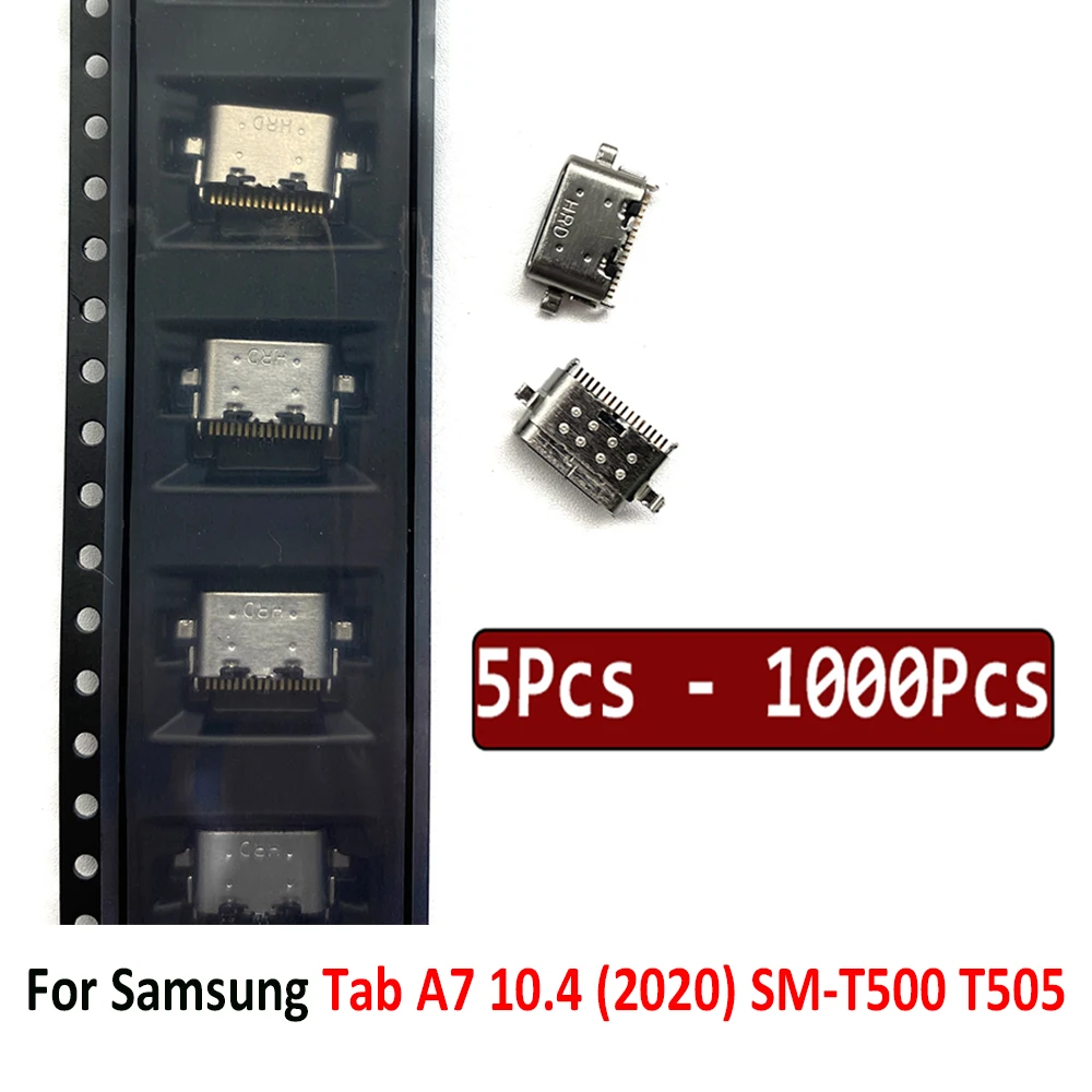 5Pcs - 1000Pcs，Micro USB Jack Charging Socket Charger Port Plug Dock Connector For Samsung Tab A7 10.4 (2020) SM-T500 T505