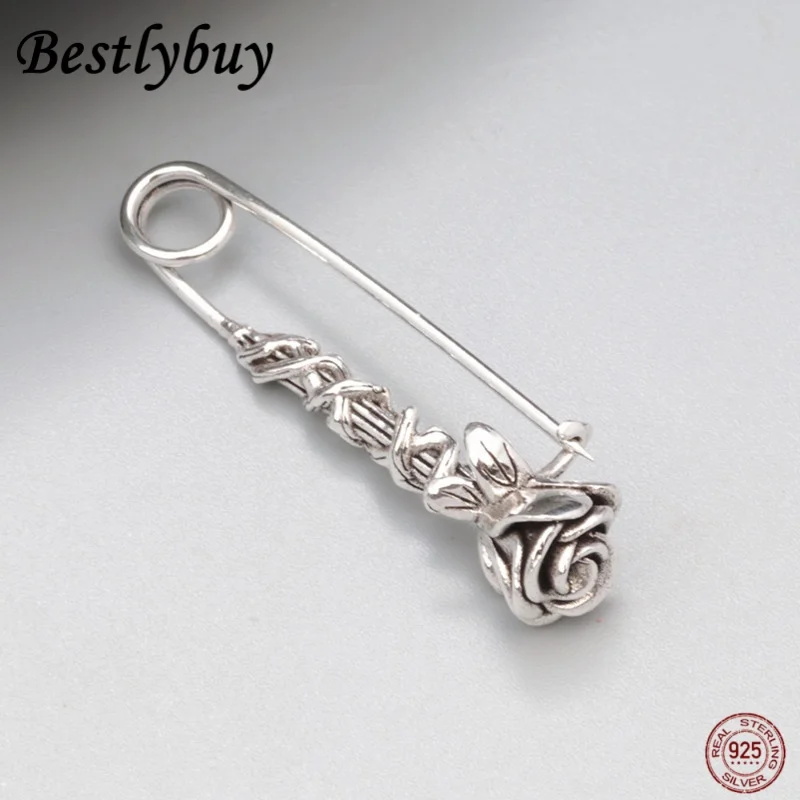 

2025 NEW 925 Sterling Silver Romantic Rose Brooch Vintage Fashion Christmas Gift For Women