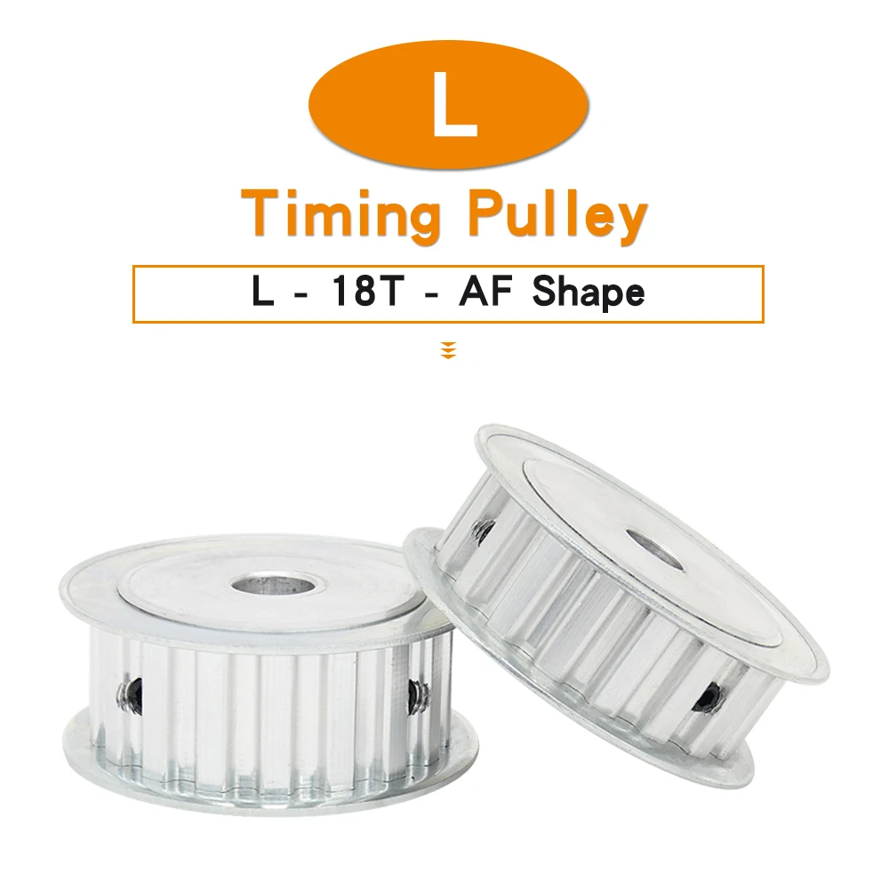 L-18T Belt Pulley Trapezoidal Tooth Pitch 9.525mm Bore 8/10/12/14/15/16/17/19/20mm  Alloy Pulley Rubber Belt Width 15/20mm