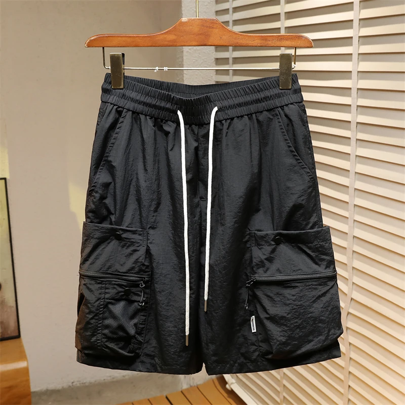 Summer New Men's Loose Casual Shorts Cotton Soft Stretch Outdoor Cargo Shorts Thin Multi-pocket Elastic Waist Short Pants