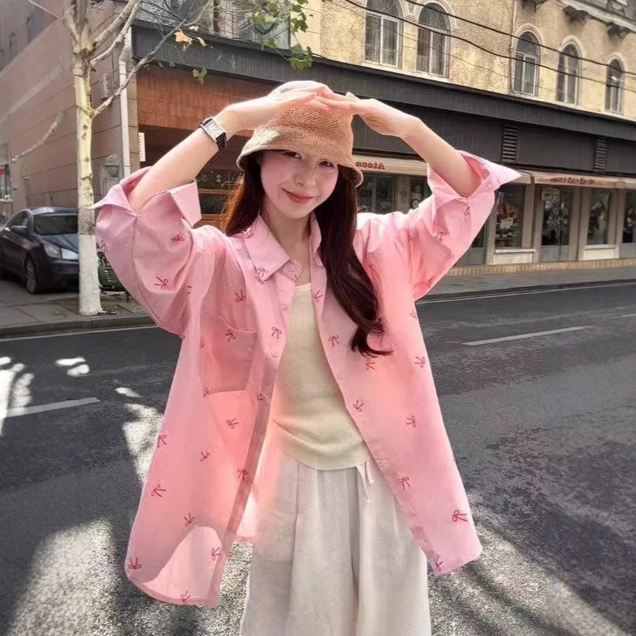 

Loose Fit Spring Summer 2026 New Style Comfortable Polyester Blouse Long Sleeve Women's Shirt Casual Thin Quality Sun Protection
