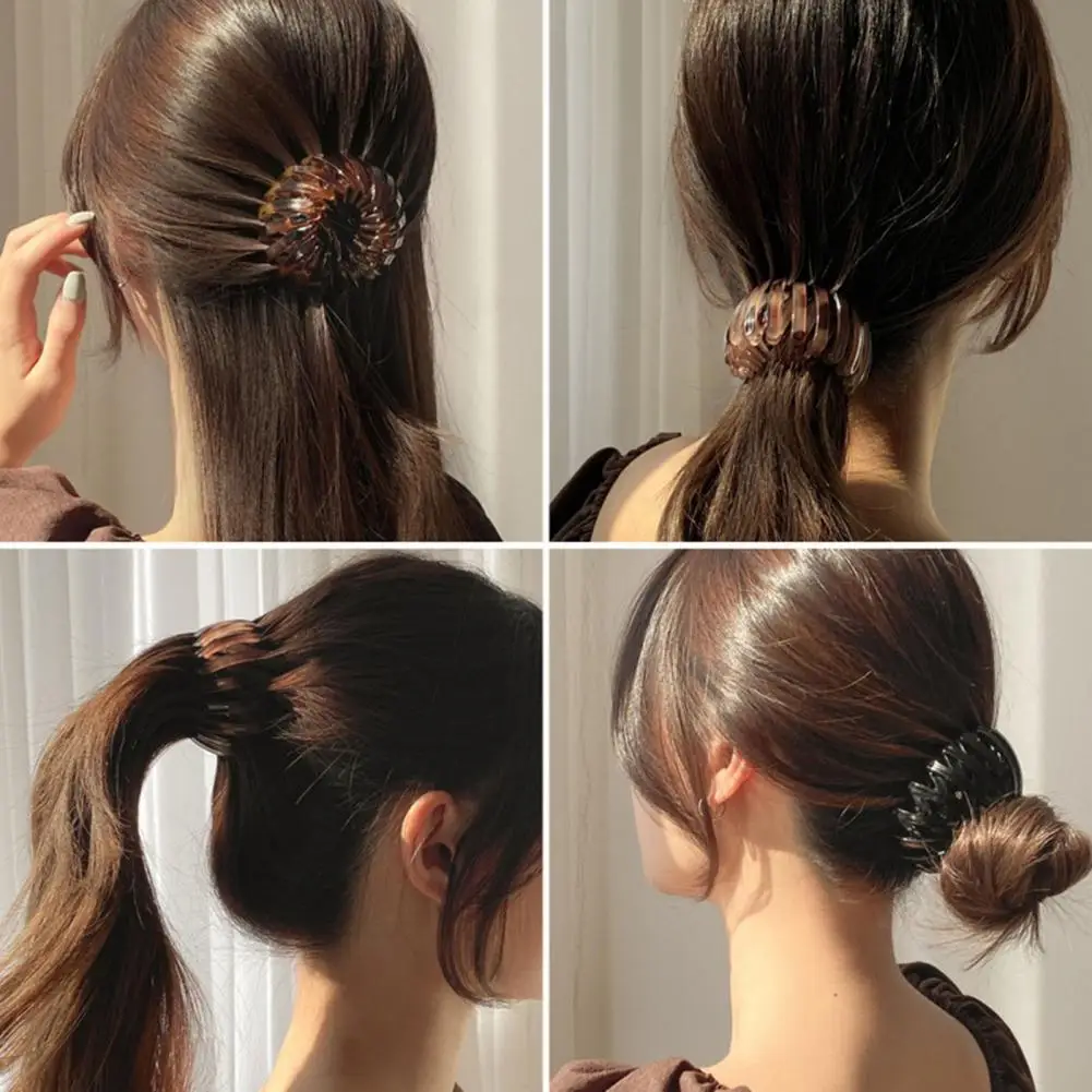 Bird Nest Shaped Bun Hair Claw Expandable Plastic Vintage Geometric Hair Bun Makers Hair Clamps Ponytail Holder For Girls 모발