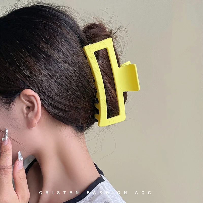 Fashion Large Solid Hair Claw Clip 13CM Women Girls Elegant Hairpins Barrette Square Hair Clips for Thick Hair Hair Accessories