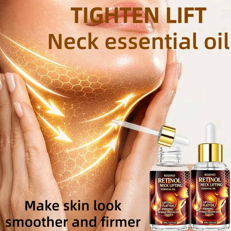 Firming Neck Essence - Moisturizing and Hydrating Contains Jojoba Seed Oil, Retinol, Bee Venom, Ascorbic Acid, Retinol, and Hyaluronic Acid, Making the Skin Look Smoother and Firmer, Suitable for All Skin Types.