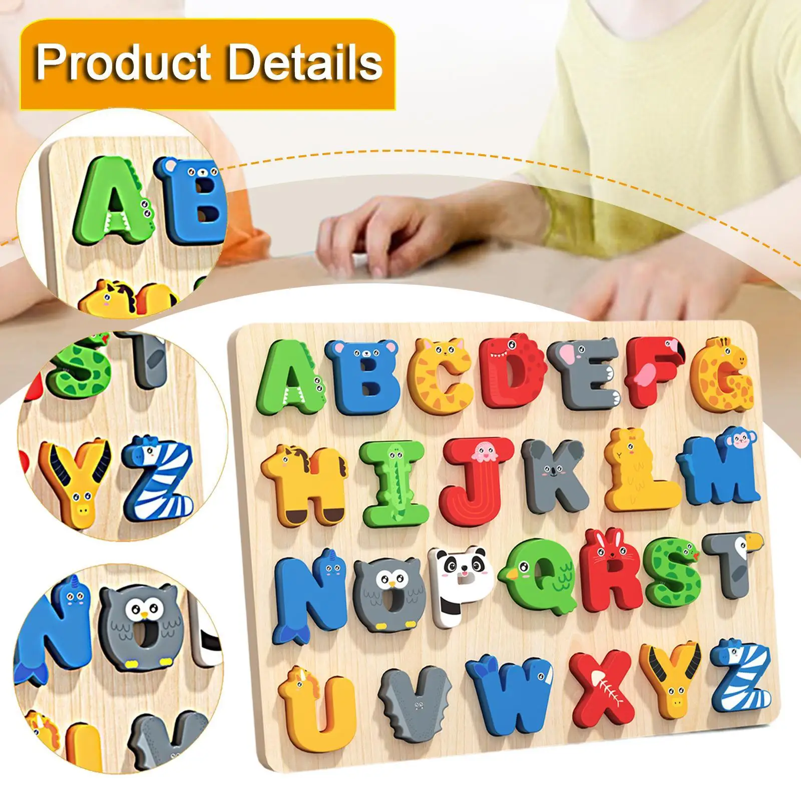 어린이를위한 나무 퍼즐 교육용 경량 휴대용 발달 보드 게임 학습 장난감 1 ~ 5 세 선물