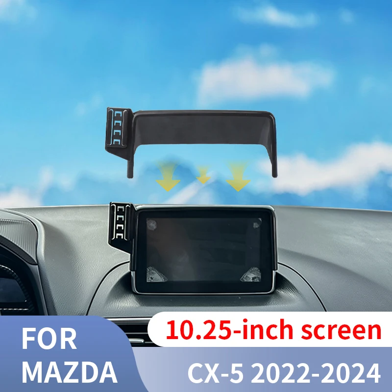 

Car Phone Holder For Mazda CX5 CX-5 2022 2023 2024 10.25-inch Screen Fixed Navigation Bracket Wireless Charging Car Mobile Stand