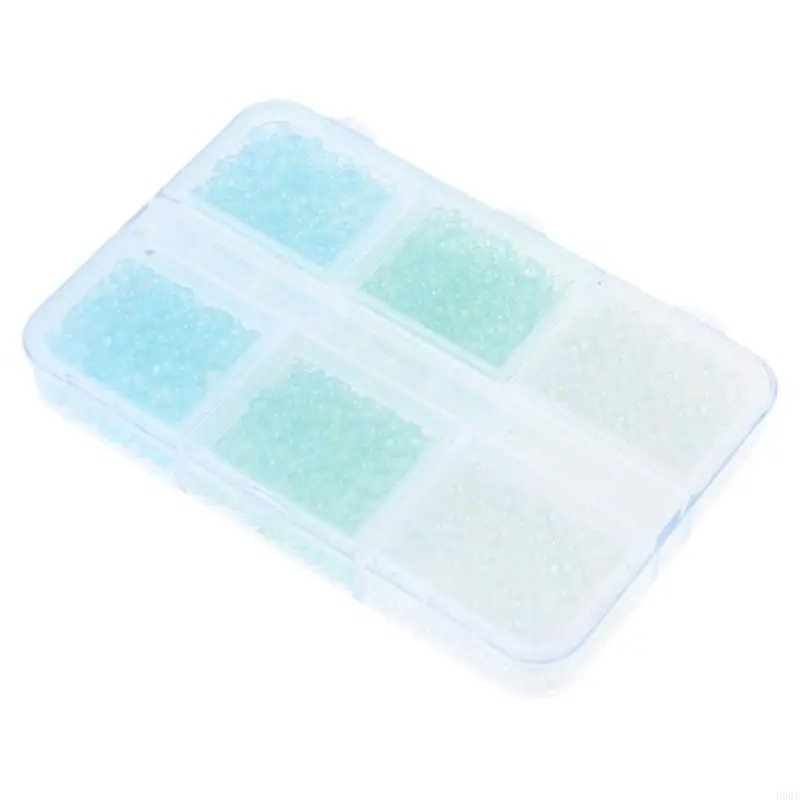 U90E 마이크로 비드 무지개 색 버블 비드 수지 제작 네일을위한 작은 유리 구슬