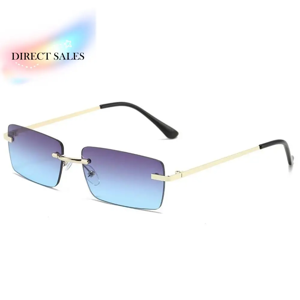 

Multicolor Beachside Sun Glasses Lightweight Vintage Frameless Sunglasses Rectangle Vision Care UV400 Eyewear Unisex