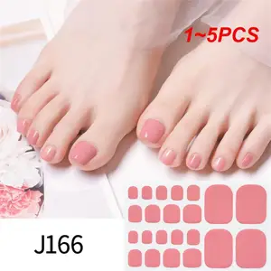 1~5PCS Removable Nail Stickers Full Sticker Solid Color Toenail Stickers Nail 22 Stickers Simple Toenail S Nail Art Show