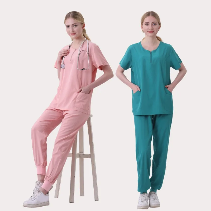 

Surgical Uniforms Woman Scrub Set Medical Nurse Beauty Salon Workwear Clinical Scrubs Top + Pant Spa Doctor Nursing Tunic Suit