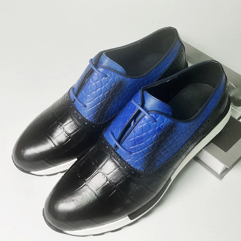 

New men's English lace-up cowhide casual leather shoes Leather breathable Oxford shoes Fashion shoes Derby shoesZapatos Hombrea7