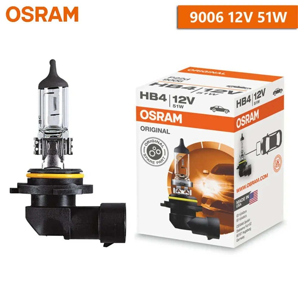 OSRAM HB4 9006 P22d ORIGINAL LINE Lamp 3200K Headlight 12V 51W Fog Light Car Halogen Standard Bulbs ECE Made in USA