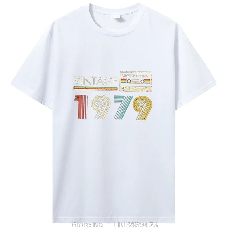 Vintage 1979 Limited Edition Birthday T-shirt Gift Cotton Summer T-Shirt Tops Women's Graphic T-Shirt Clothing Oversized T-Shirt