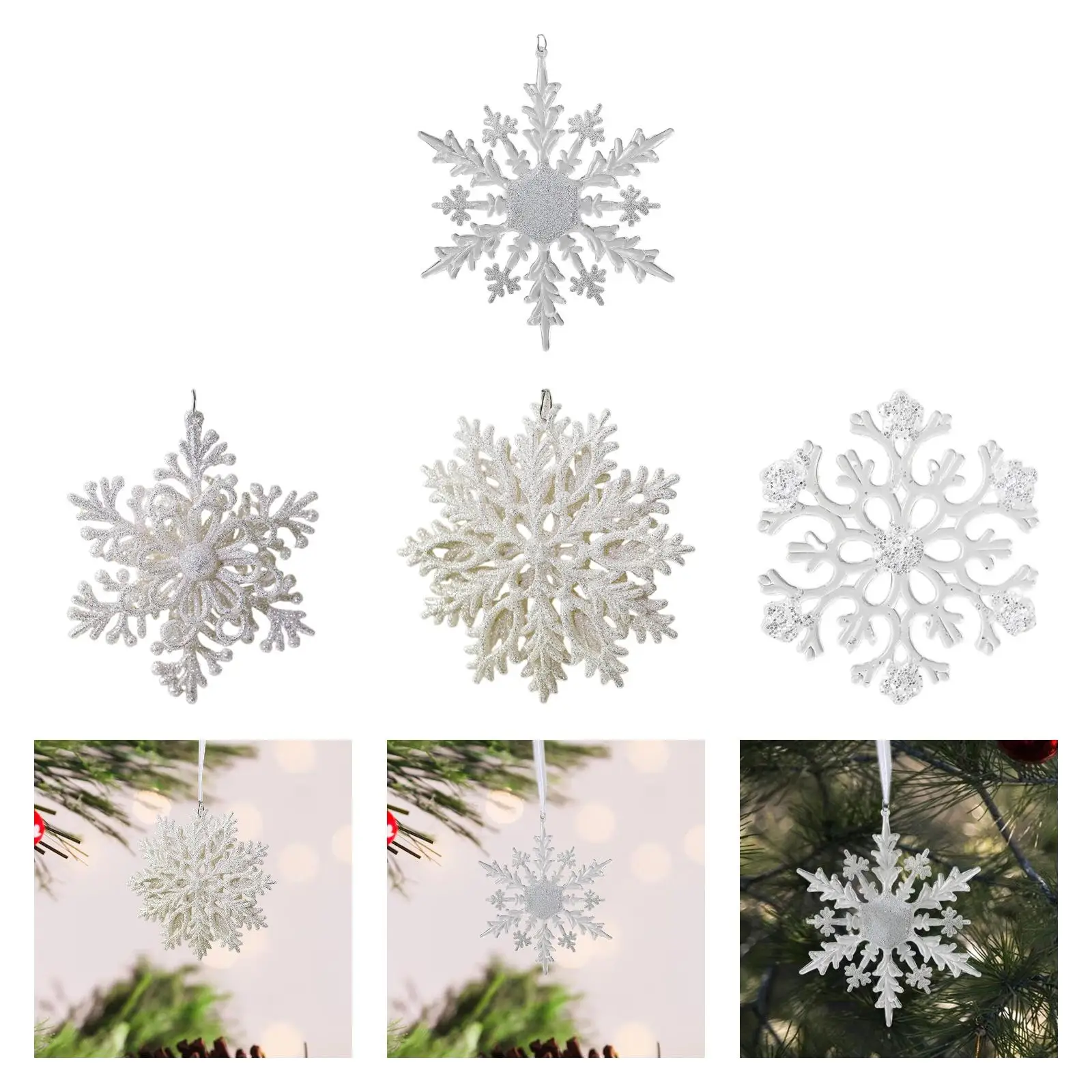 Pendentif Flocon de Neige pour Arbre de Noël, Décoration pour Cheminée Murale Intérieure, Mariage à la Maison