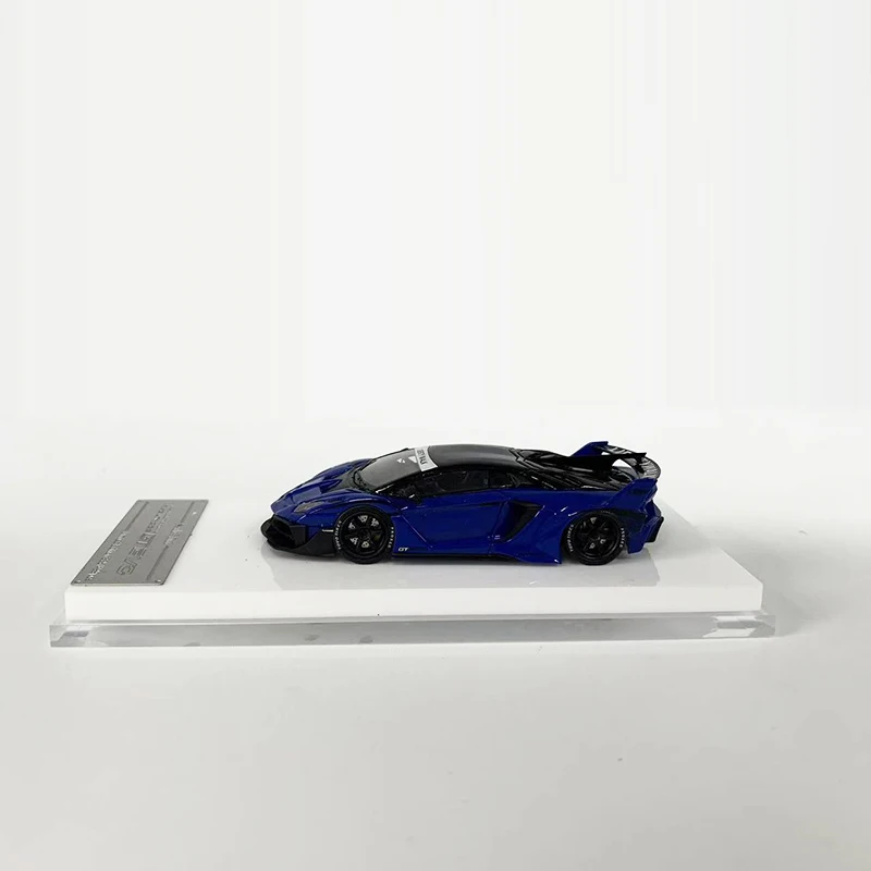 ScaleMini 1:64 Model Car GT EVO Wide Body Resin Sport Vehicle Collection Display- Blue