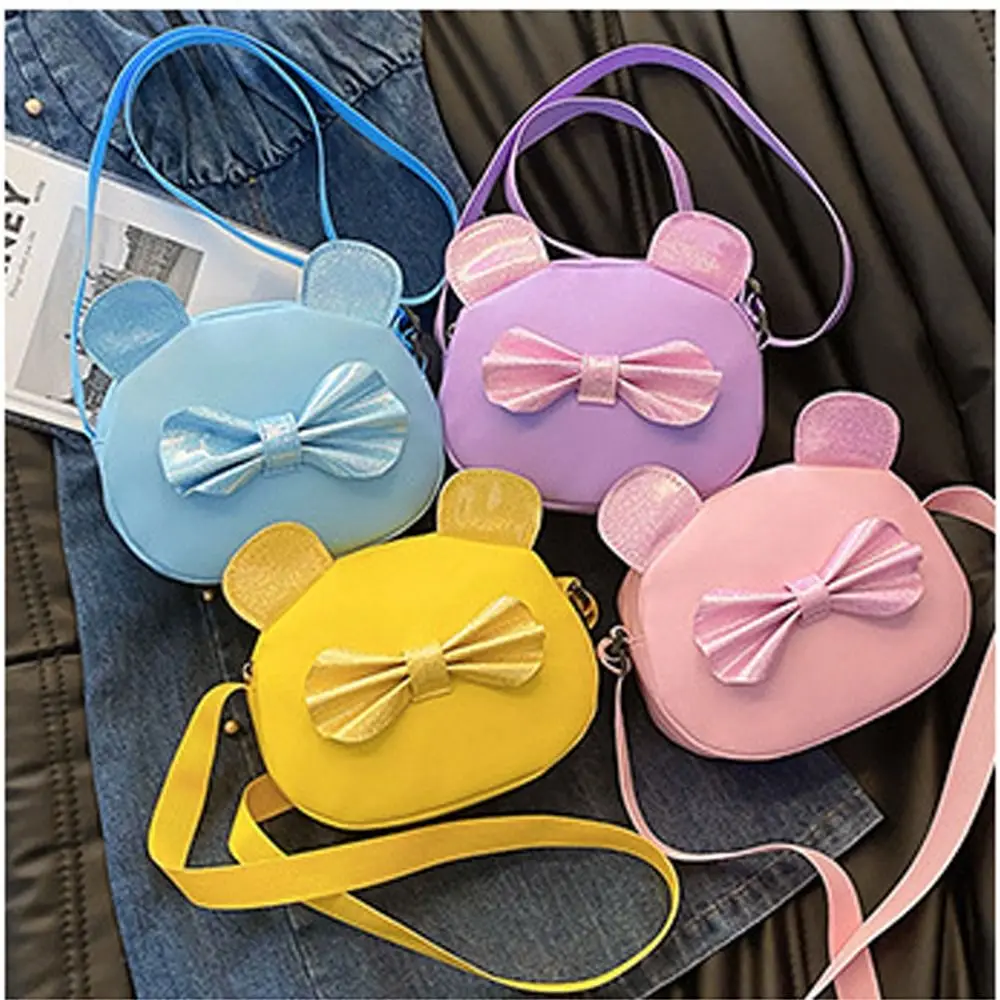 New Bow Knot Crossbody Bag Cute Mini Handbag Contrasting Colors Coin Purse Female Wedding Party PU Leather Cosmetic Pouch