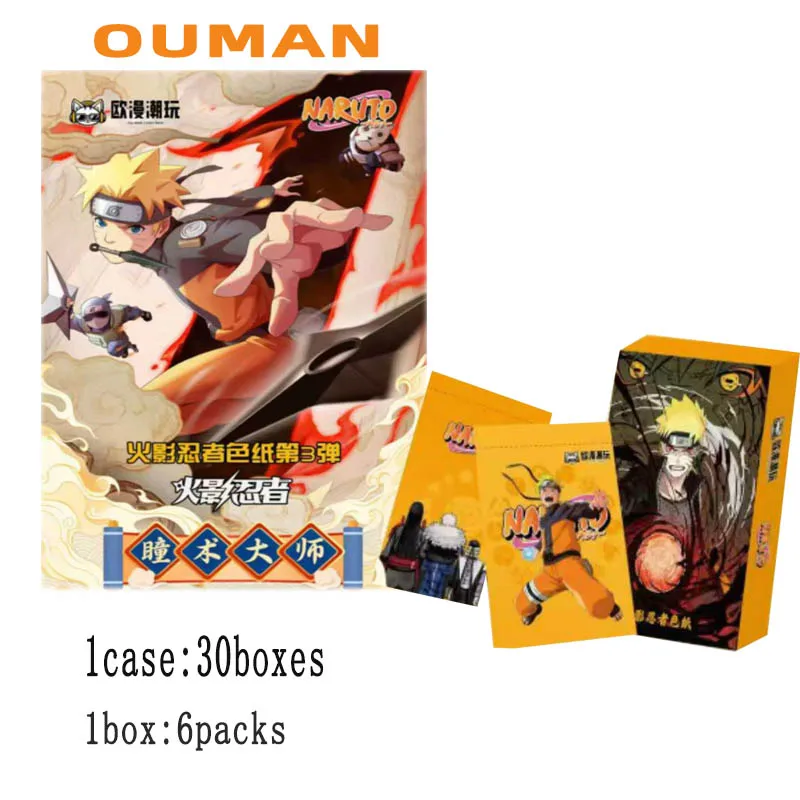 

New Naruto Collection Cards Wave3 OUMAN Original Art Style Limited Color Paper Various Process Equisite 1 Case Playing Cards Kid