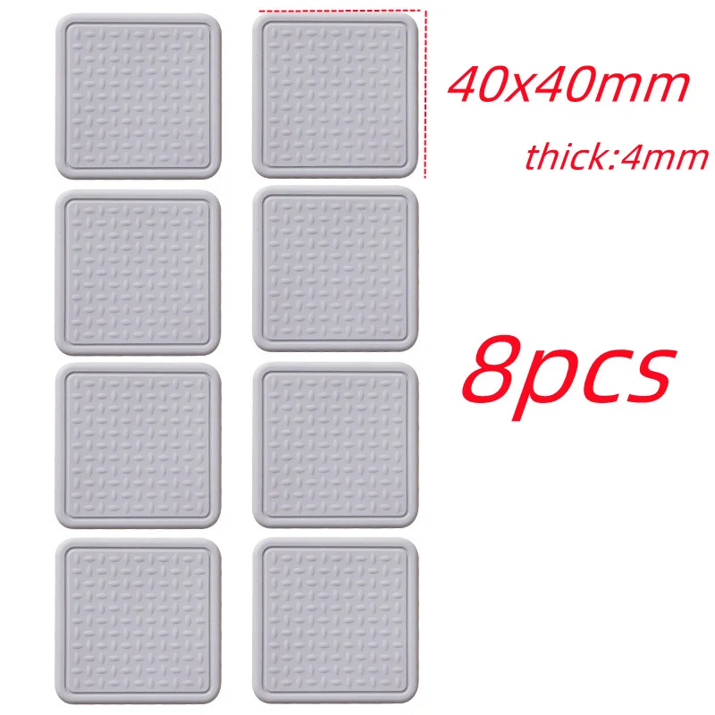 8PCS Anti Slip Chair Leg Caps Silicone Pad Self Adhesive Furniture Leg Rug Anti Scratch Floor Protector Table Foot Covers Parts