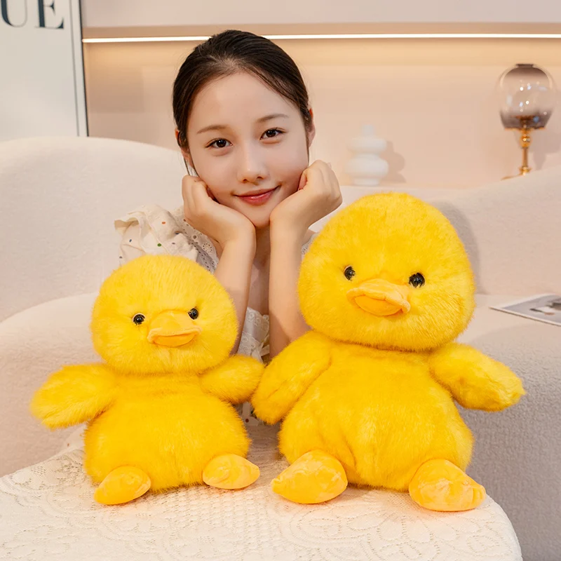 Duck Plushie Cute Yellow Duck Plush Toy Fluffy Comfortable Feel Stuffed Animals Duck Pillow Kids Toy Birthday Gift Room Decor