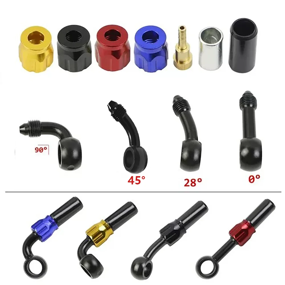 

M10 0° 28° 45° 90° Aluminum Banjo Brake Joints Reinforced Hydraulic Brake Clutch Oil Pipes For Motorcycles