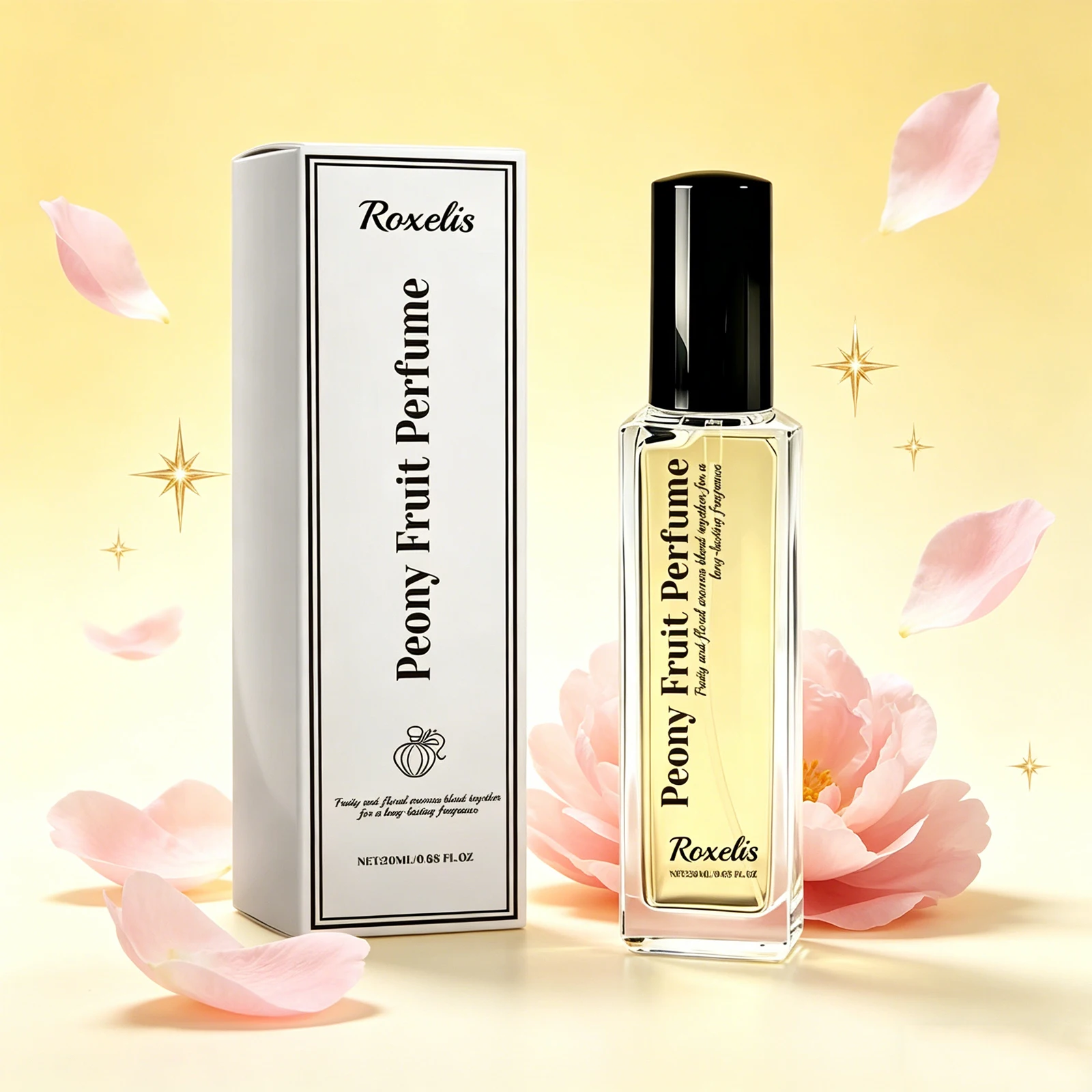 Roxelis 20ml Eau de Toilette Frutal de Peonía, Perfume Dulce y Fragante para Uso Diario, Tamaño Pequeño y Práctico para Citas