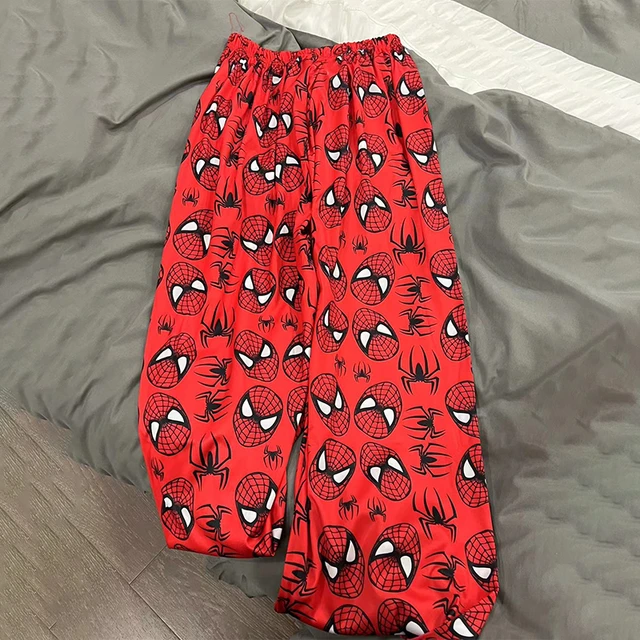 Anime Spider Man Sleeping Pants Hello Kitty Pajama Pants Cartoon Cute Loose Cotton Casual Home Clothing Girl Thin Style Trouser AliExpress