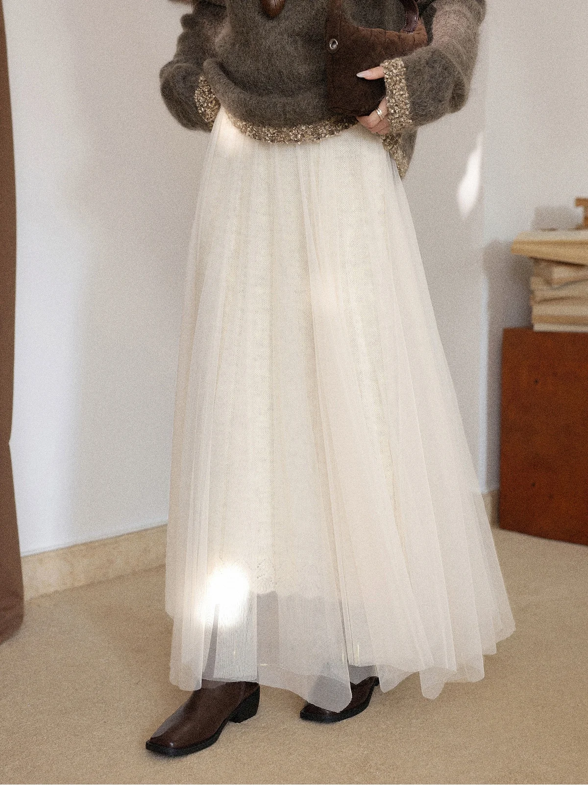 

Осенне-зимняя женская юбка миди А-силуэта с высокой талией, мягкая, удобная, персикового цвета, для повседневной носки и офиса