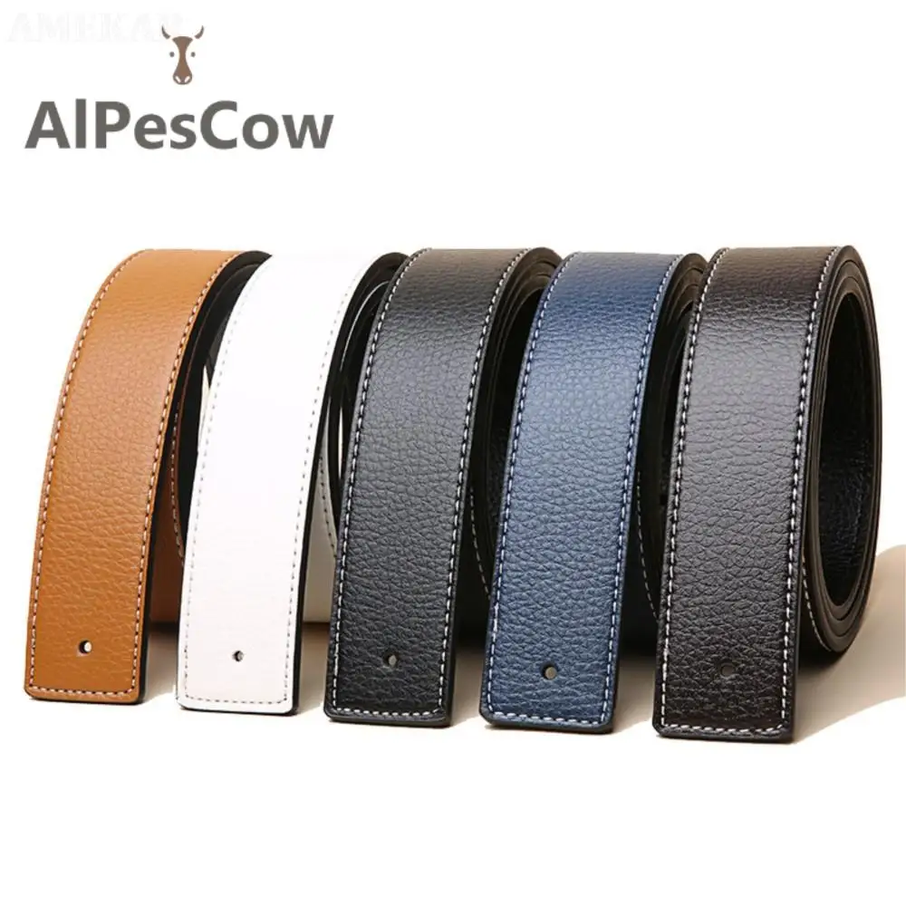 New Luxury Brand Belts For Men High Quality Pin Buckle Male Strap Genuine Leather Waistband Ceinture men's No Buckle 3.6cm Belt