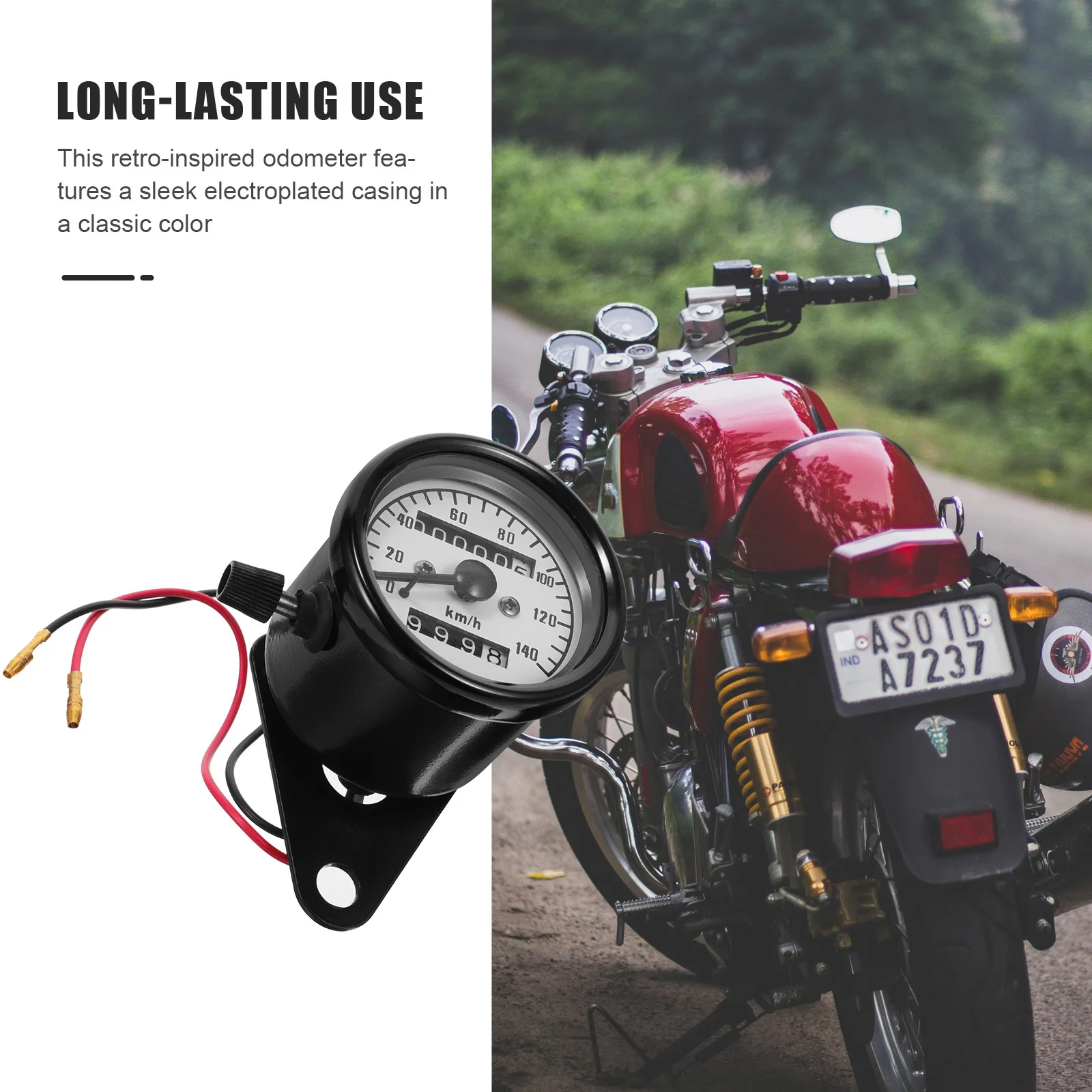 

Dual Odometer Retro Modified Speedometer Electroplated Shell Motorbike Gauge For Mileage Tracking Motorcycle Instrument