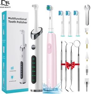Electric Tooth Polisher Dental Scaler Rechargeable Rotating Toothbrush Tartar Plaque Remover Teeth Whitening Cleaning Tools