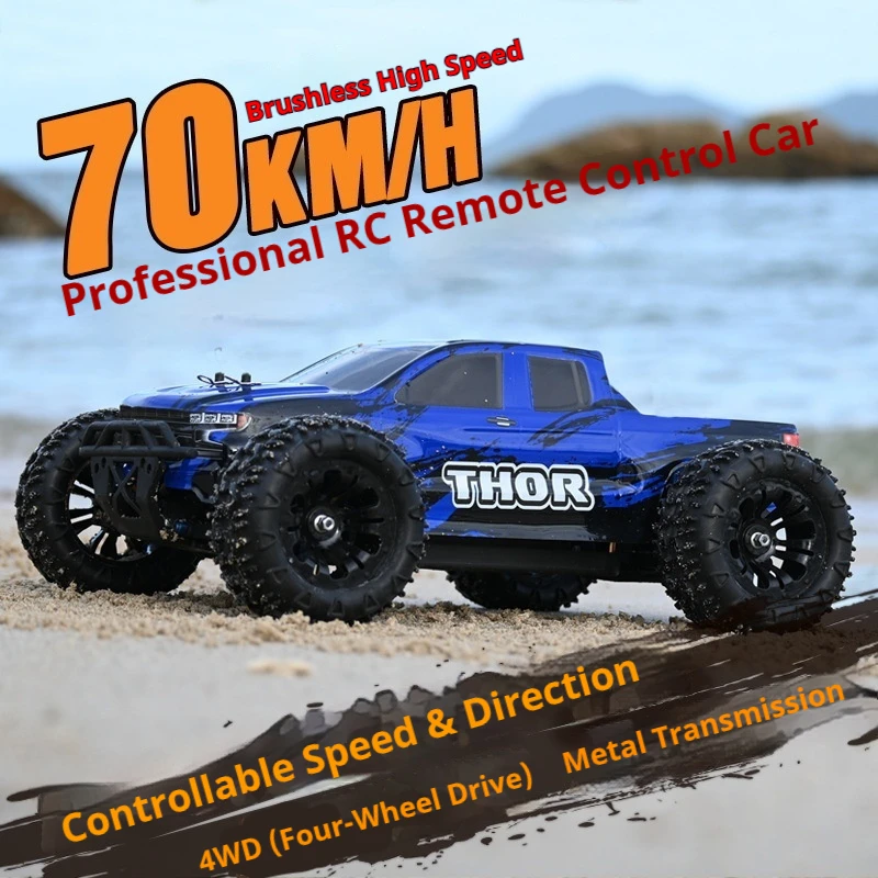 Vrx Rh1013 Brushless Rc Remote Control Car 70Kmh Stepless High Speed Four Wheel Drive Metal Transmission Off Road Hobby Vehicle