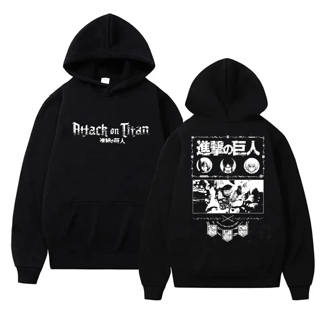 

Attack on Titan Print Hoodie Men Women Sweater Japan Anime Graphic Hoodies Long Sleeve Pullover Sweatshirt Harajuku Clothing