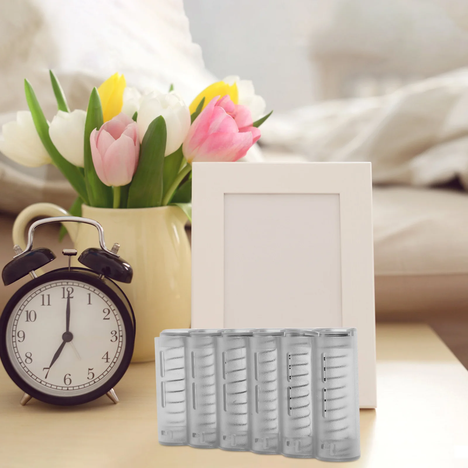 

Coin Holder Plastic 6-Slot Compact Case Portable Organizer Travel Daily Use Coin Storage Box Coins Container