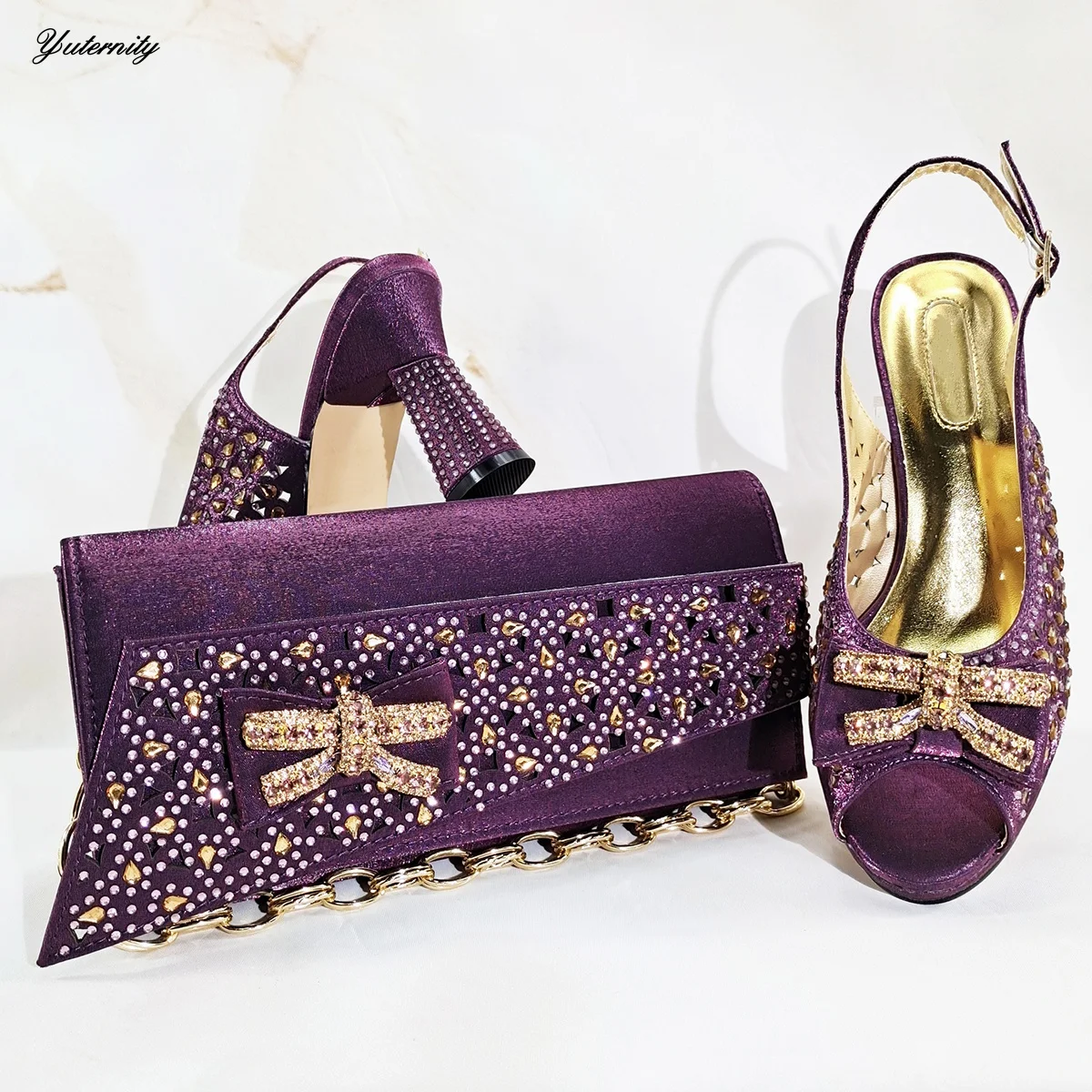 

Украшение в нигерийском стиле со стразами, обувью и сумкой, африканские летние женские туфли-лодочки, комплект обуви и сумки для свадебной вечеринки