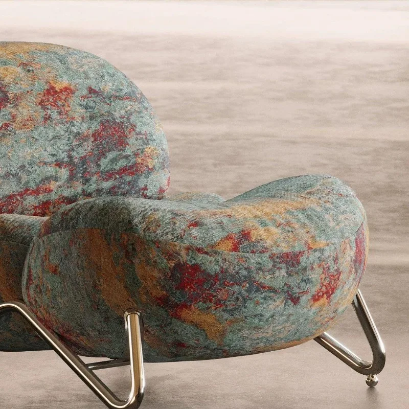 Vintage patterned sofa chair, comfortable seating, leisure chair, living room home minimalist