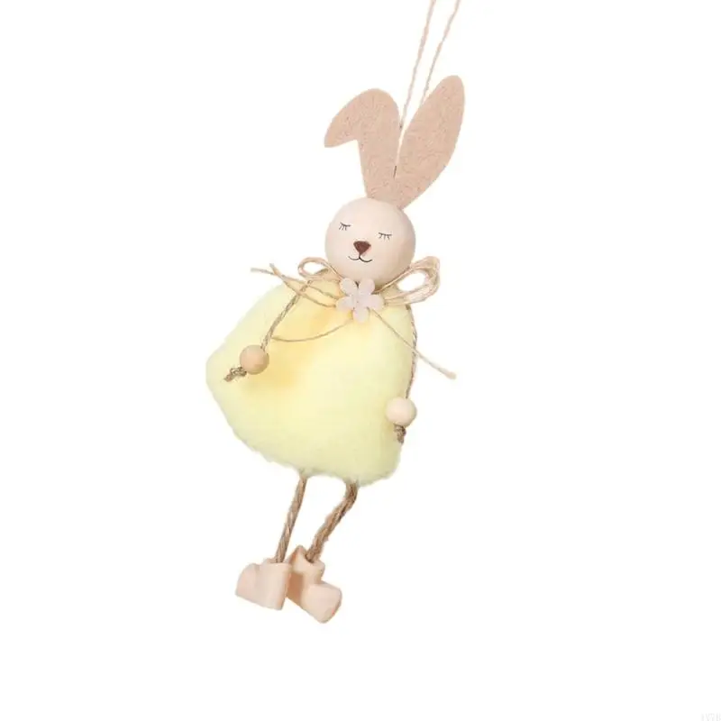 4x7b 수제 봉제 토끼 매달려 장식 장식 봄 휴가 홈 파티 장식 및 미술 공예를위한 교수형 장식