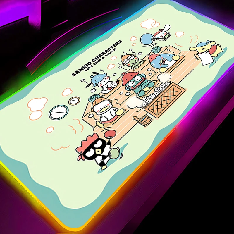 لوحة ماوس RGB H-Hello Kitty Professional Kawaii XXL ألعاب رياضية إلكترونية سرعة الألعاب لوحة مفاتيح مطاطية بإضاءة خلفية LED لوحة ماوس مكتبية #3