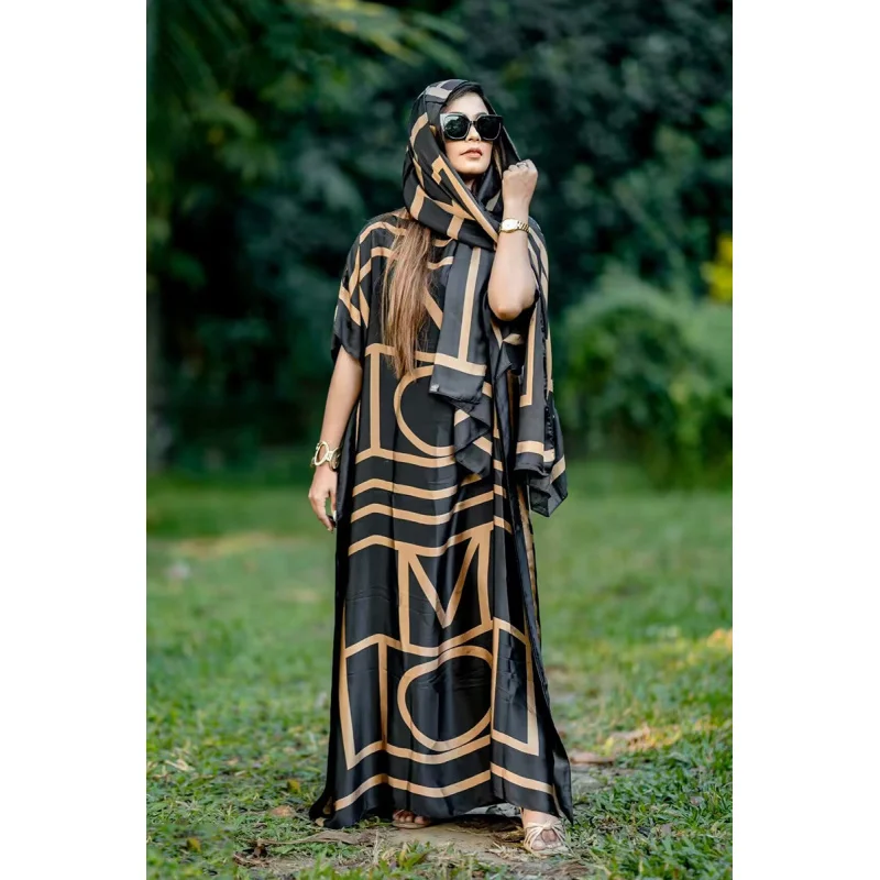 

AbayaMuslim long dress African Muslim shawl two-piece set