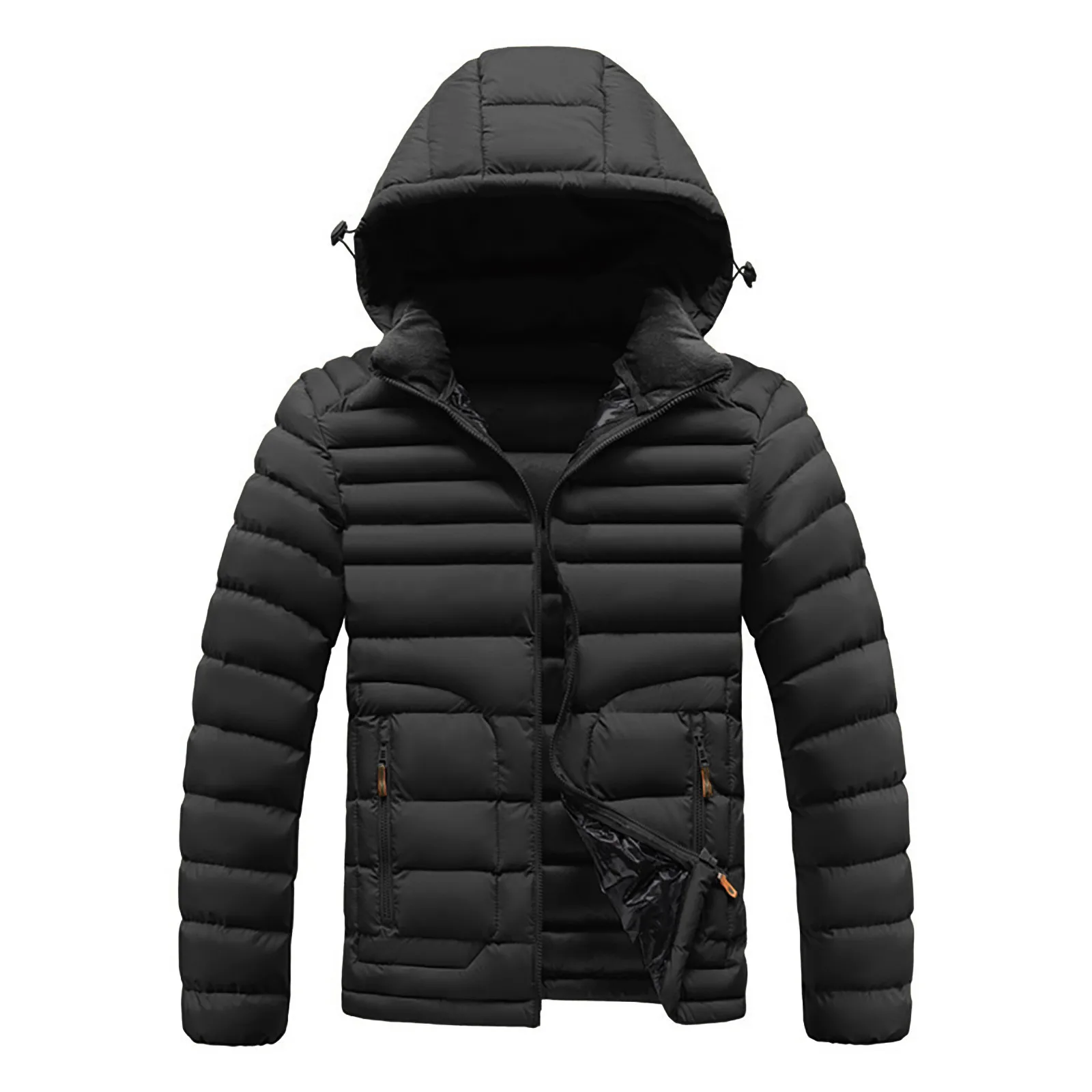 

2024 Winter Men's Standing Collar Warm Street Fashion Casual Versatile Trendy Zipper Outdoor Sports Parker Cotton Coat Down