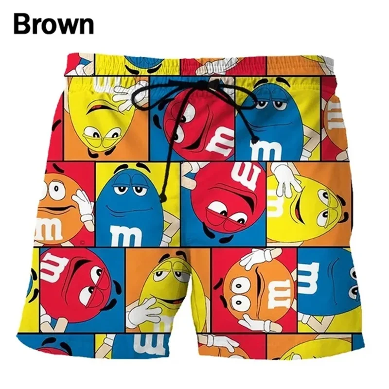 

Hot-selling Chocolate Bean Beach Shorts, Fun 3D-printed Cartoon Shorts for Men, Quick-drying and Quick-descent Motorcycle Shorts