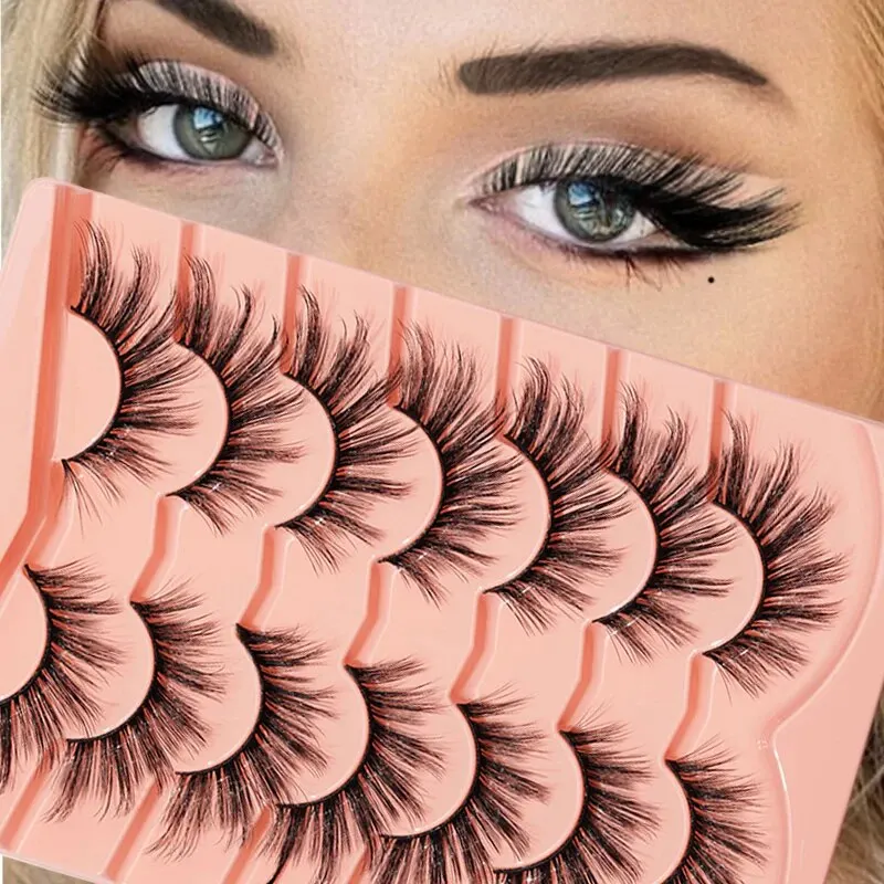 Fox Eyelashes Individual Lash Clusters, 3D Angel Wing Lashes, Eye Lift Effect False Eyelashes, Spikes Wispy Eyelashes Reusable