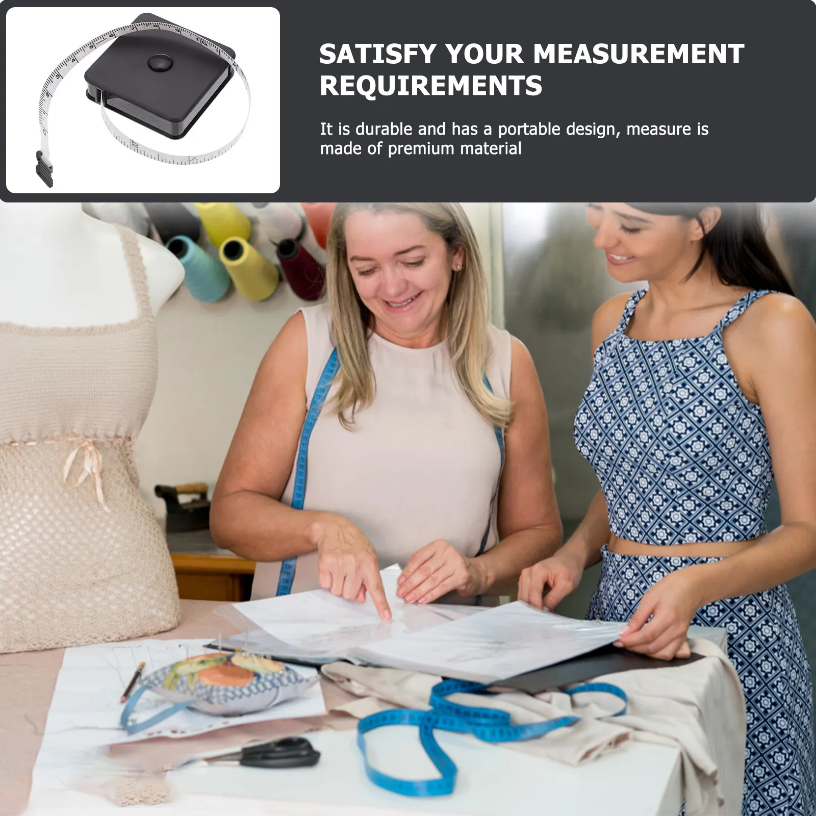 2Pcs Portable Mini Tape Measure 200Cm Flexible Wear Resistant Clear Scale Plastic Measuring Tool for Fabric Body Measurement