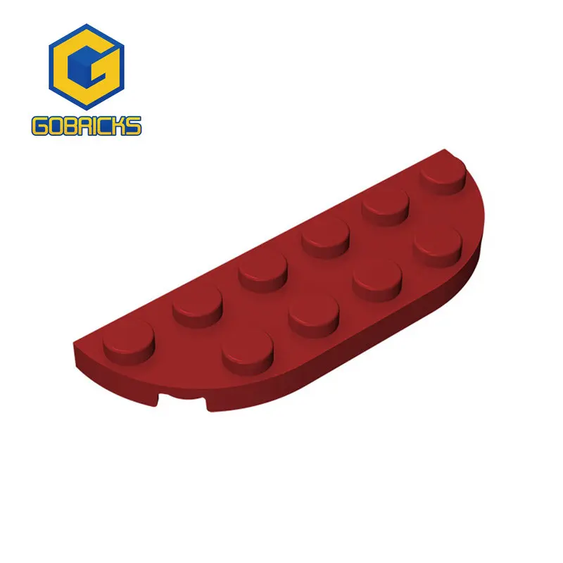 Gobricks 10PCS Bricks Plate Round Corner 2 x 6 Double Compatible With 18980 Toys Assembles Building Blocks Technical Parts