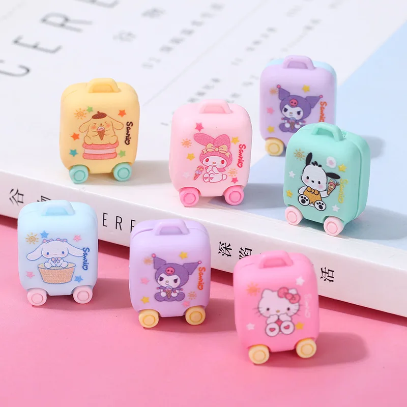 Lovely Sanrio Suitcase Ornaments Cartoon Hello Kitty My Melody Kawaii DIY Cream Glue Micro Landscape Dollhouse Resin Accessories